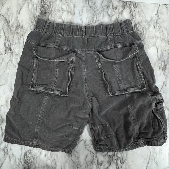 Free People Cayman Cargo Shorts Smocked Pockets Womens Small Gray Mid Rise - Picture 3 of 12